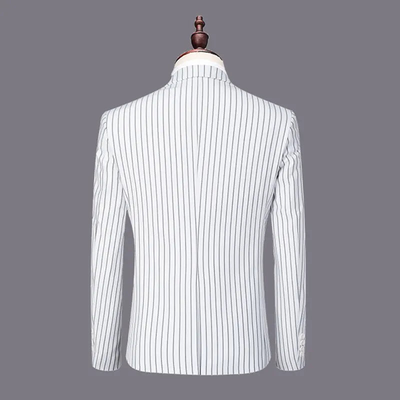 2026 Spring New Men's White Striped Suit Pants, Business Casual Trousers, Asian Size M-5XL 6XL Wedding Party Pantalones Hombre