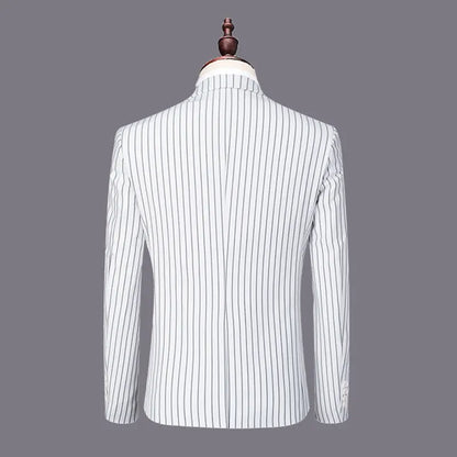 2026 Spring New Men's White Striped Suit Pants, Business Casual Trousers, Asian Size M-5XL 6XL Wedding Party Pantalones Hombre
