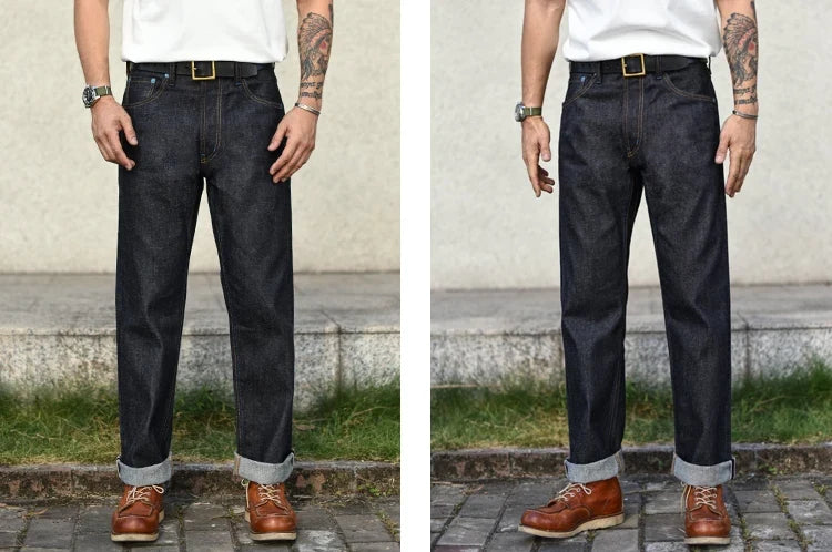 SZ6601-10OZ Men Jeans Selvedge Sanforized Denim Jeans Summer Indigo Jeans for Man Regular Fit Straight Leg 10 Oz