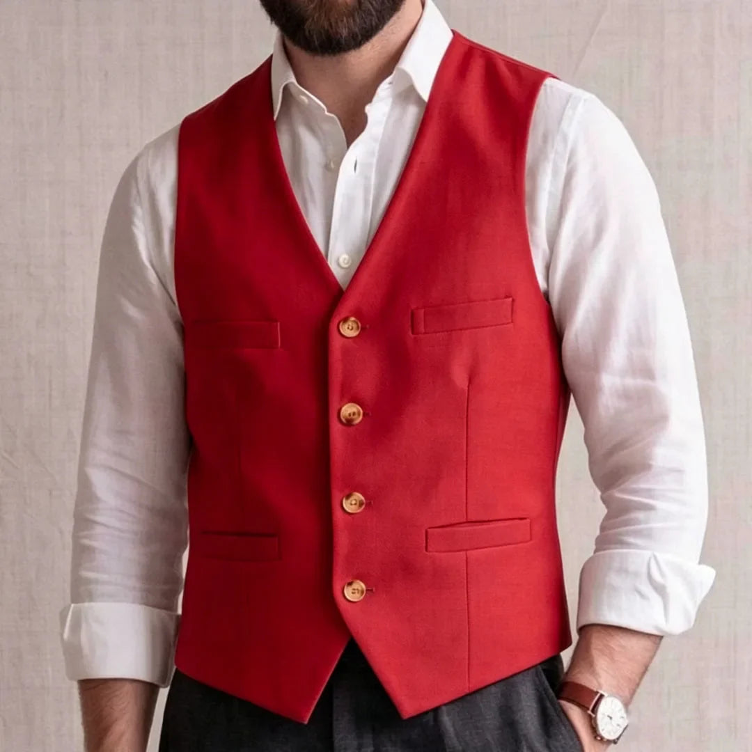 Men Vest Gray Solid Single Button V Neck Waistcoat For Wedding Banquet Business Party Office Work Casual Daily Men Suit Vest