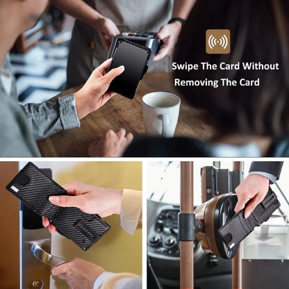 Portefeuille pour hommes, portefeuille minimaliste pour hommes 9-13 cartes, portefeuille compact et mince avec pince à billets et fenêtre d'identification, blocage RFID intelligent Pop Up C