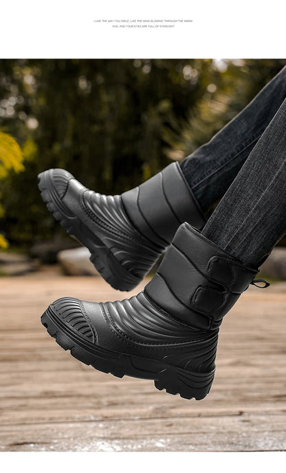 New men's winter snow boots thickened waterproof windproof warm boots comfortable outdoor mountaineering men's boots plus size