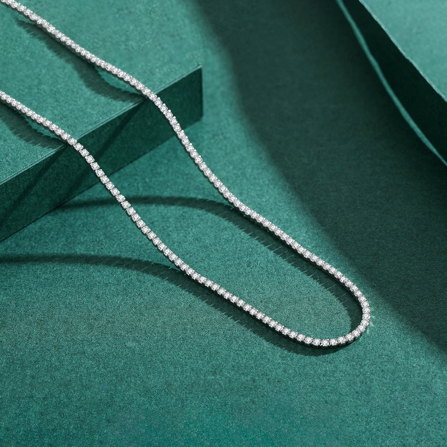 Classic Luxury Full Clear CZ Necklace Solid 925 Sterling Silver Sparkling Choker Necklaces For Women Statement Jewelry