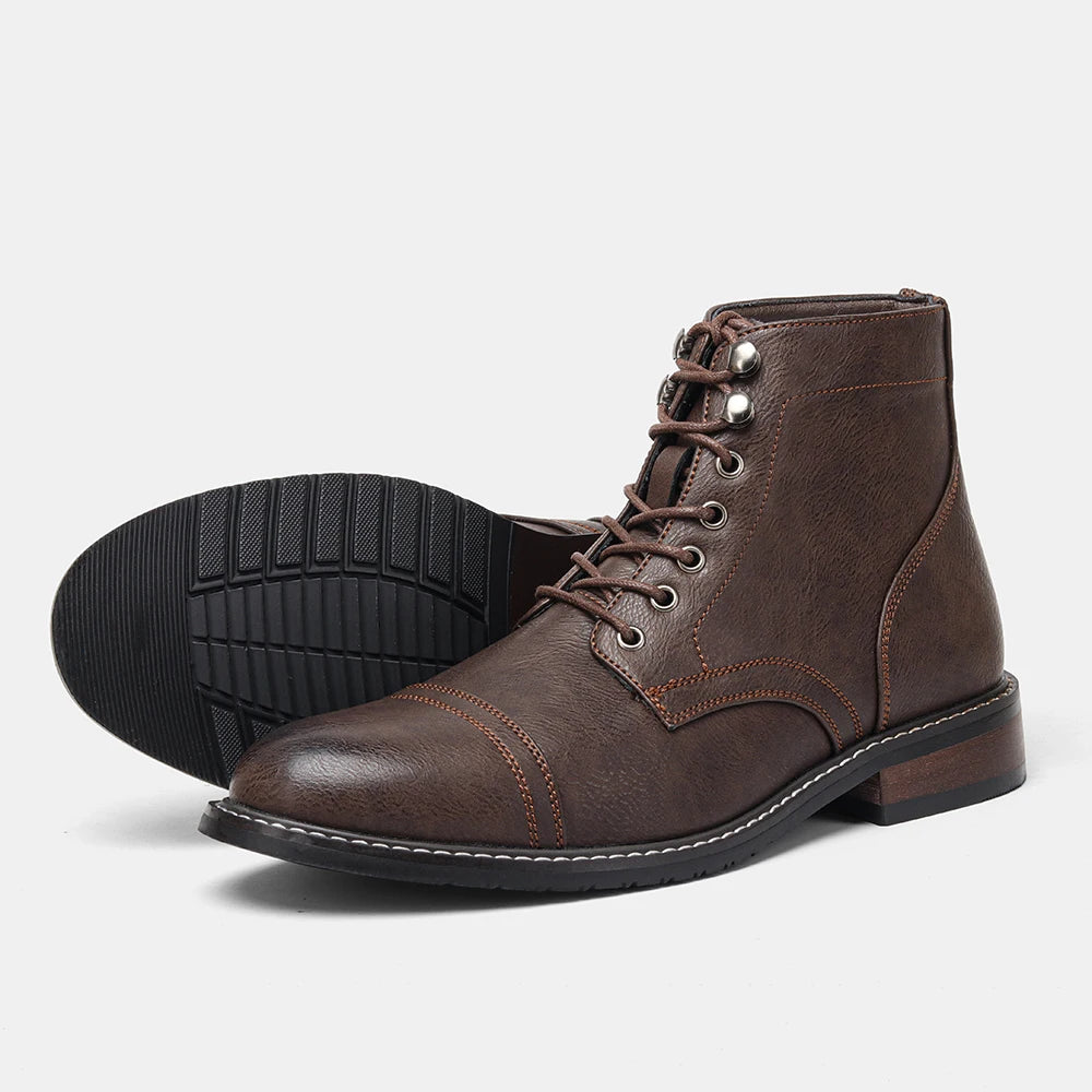 Classical Men Boots 2025 Fashion Comfortable Spring Leather Ankle Boots