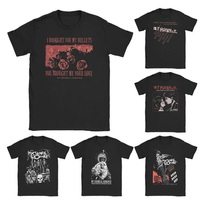 Men Women Mcr Band  Punk Rock T Shirt My Chemical Romance  100% Cotton Clothes Vintage Round Collar Tee Shirt Plus Size T-Shirt