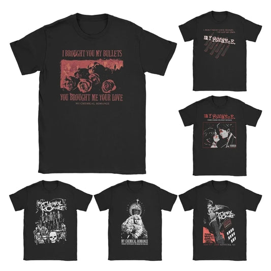 Men Women Mcr Band  Punk Rock T Shirt My Chemical Romance  100% Cotton Clothes Vintage Round Collar Tee Shirt Plus Size T-Shirt