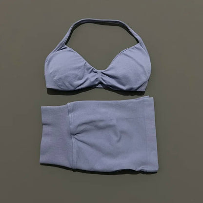2PCS HISTELLO Seamless Gym Yoga Set Push Up Bra Scrunch Butt Lift Leggings Body Shaping Breathable Comfort Yoga Women Wear