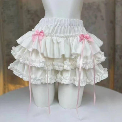 Princess Lolita Vintage Cake Skirt Sweet Kawaii Lace Ruffles Mini Skirts Harajuku Y2k Style Party Faldas Mujer Summer