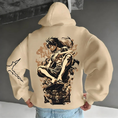 One Piece Men's Hoodie Sweatshirt Monkey D. Luffy Anime Spring Autumn Winter Boy High Quality Long-sleeved Parent-child Outfit