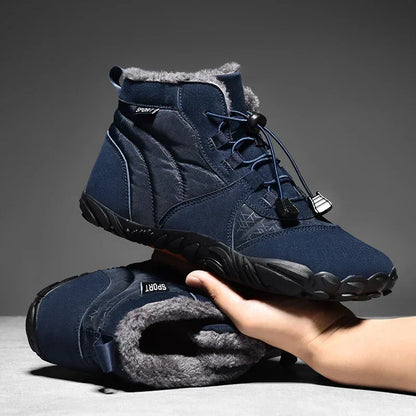 New Winter Booties Men Snow BareFoot Casual Shoes Outdoor Waterproof Work Shoes Warm Fur Men Ankle Shoes Snow Boots Plus Size 49