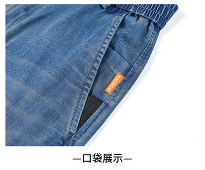 Thin Light Men's Summer Jeans Straight Fit Lyocell Denim Pants Male Elastic Elegant Casual New Style Stretch Relaxed Fit Telaxed