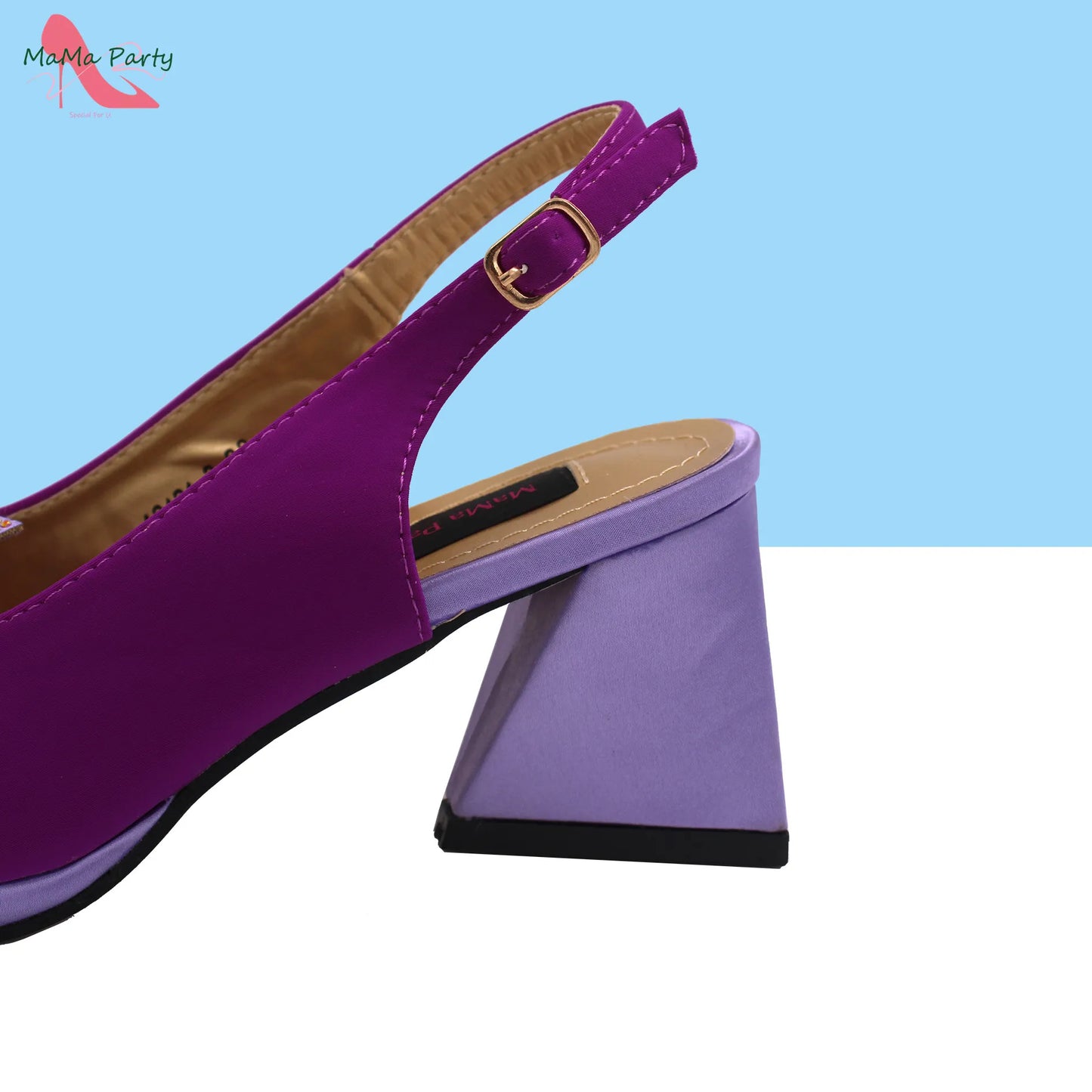 2024 New Arrivals Fashion Italian Design African Shoes and Bag to Match Comfortable Square Heels for Party in Fuchsia Color