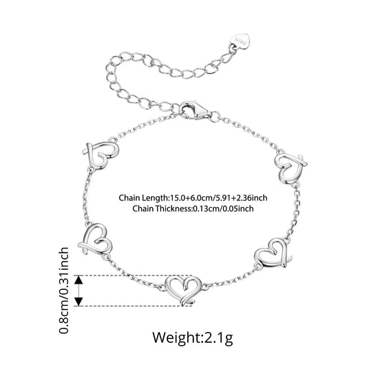 Bracelet en argent sterling 925 avec chaîne creuse en forme de cœur, ajustable, avec breloque clé et serrure, pour femme, décoration de poignet minimaliste