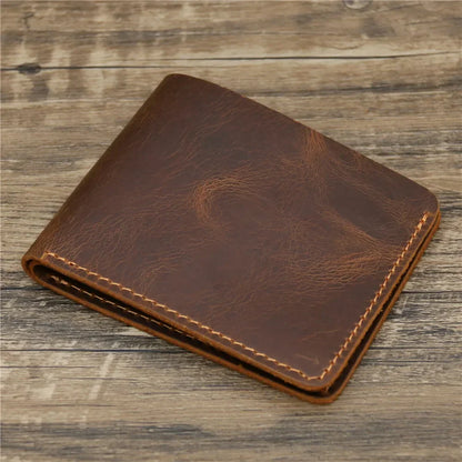 Men's Crazy Horse Leather Wallet, Genuine Leather Wallet, Card Bag, Simple Retro European and American Style, Mens Purse 2026