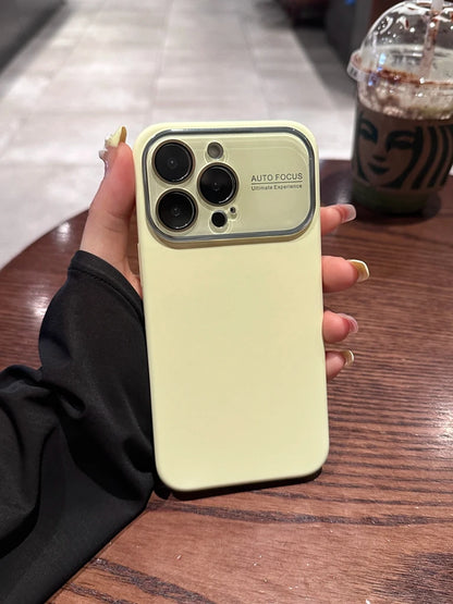 For iPhone 17 Pro Max Case Pink Large Window Liquid Silicone Solid Color Full Lens Shockproof with iPhone 16 15 14 13 12 11