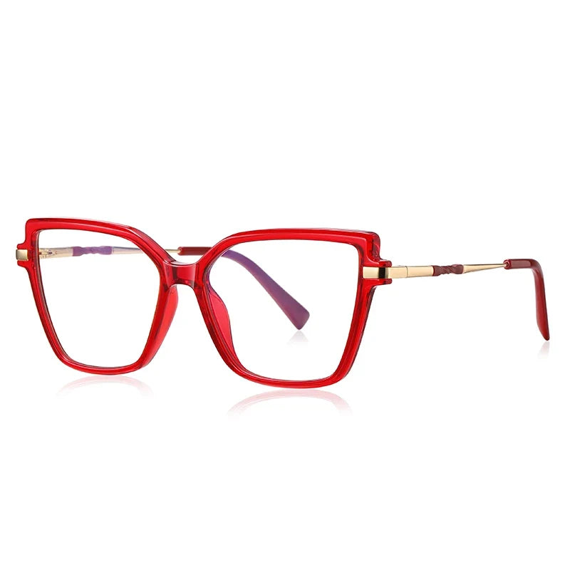 Simple Design Fashionable Large Frame Anti-Blue Light Glasses Women's Reading Glasses Customizable Prescription PFD2208