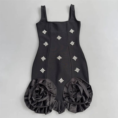 Women Sexy Ruffles Summer Clothing 2025 New Sleeveless Bandage Dress Club Party Mini Dresses