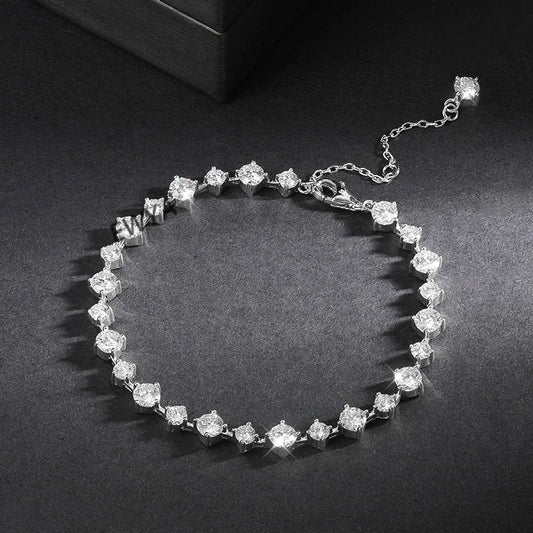 Nouveau bracelet de tennis en Moissanite pleine D couleur 3/4mm pour femmes, en argent S925, certifié GRA, maillons de diamants, cadeau