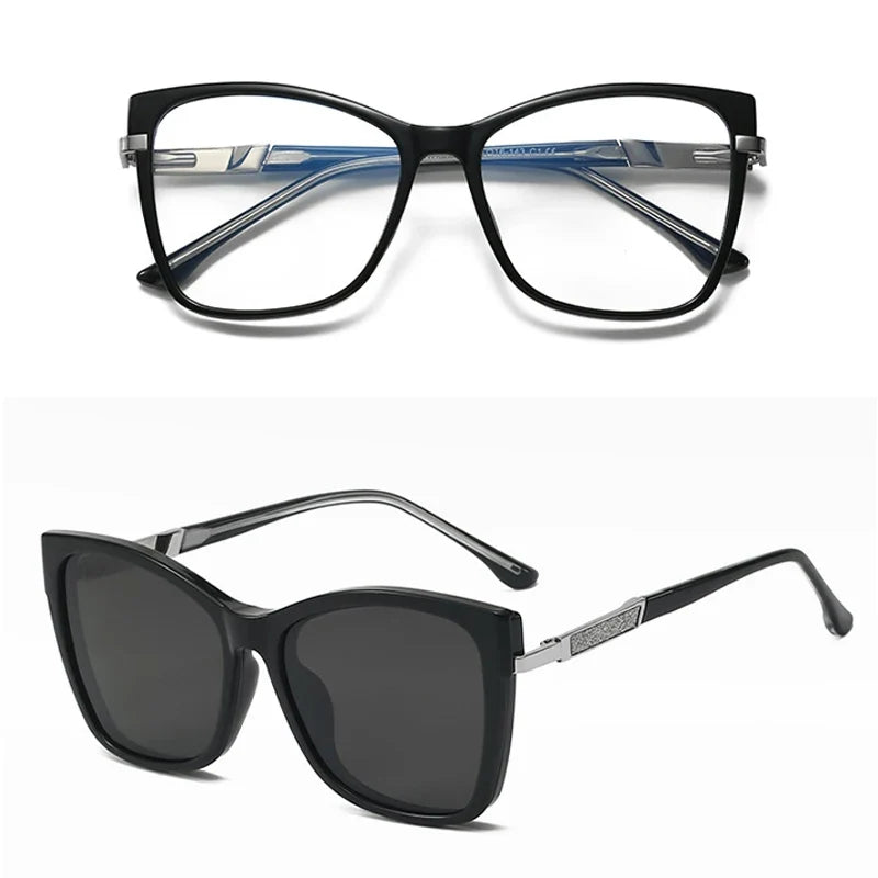 Fashion New Design TR90 Polarized Magnetic Clip-on Sunglasses Men and Women Polarized Sunglasses Optical Myopia Glasses