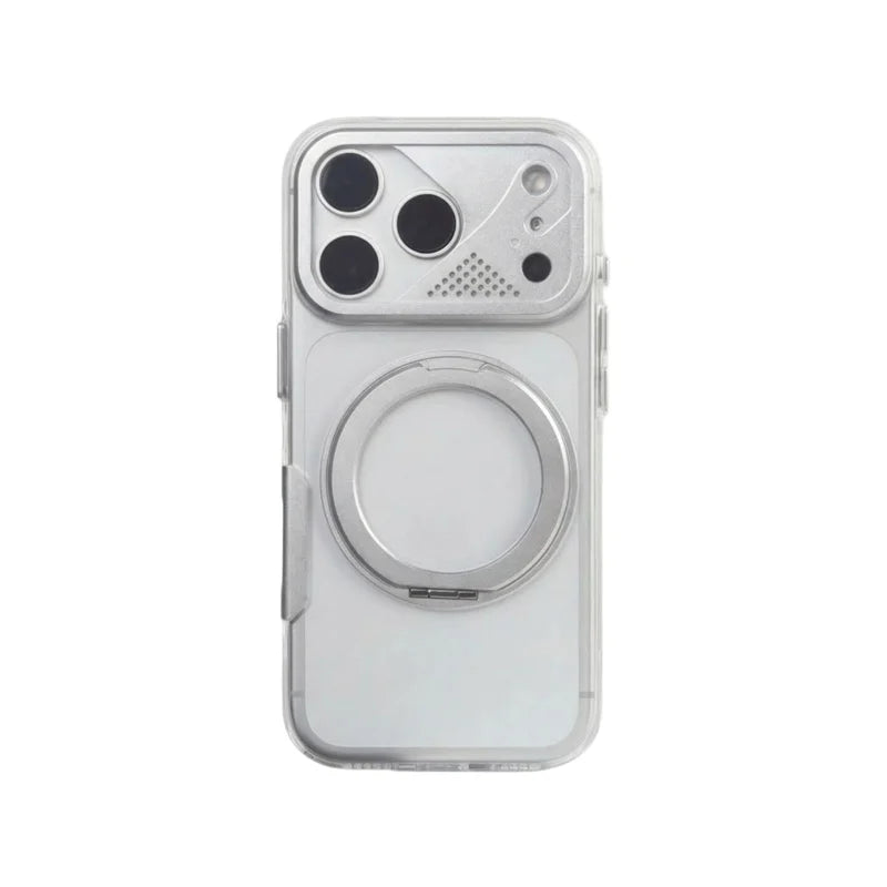 Mecha-style 360° Rotating Magnetic Bracket Case For iPhone 17Pro 17 17 Pro Max For Magsafe Clear Shockproof Stand Holder Cover