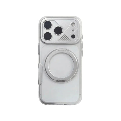 Mecha-style 360° Rotating Magnetic Bracket Case For iPhone 17Pro 17 17 Pro Max For Magsafe Clear Shockproof Stand Holder Cover