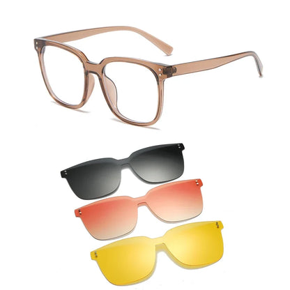 Cycling Polarized Clip On 6 In1 TR90 Myopia Sunglasses Women Magnet Sunshade Sun Glasses Eyeglasses Frame Come With Glasses Box