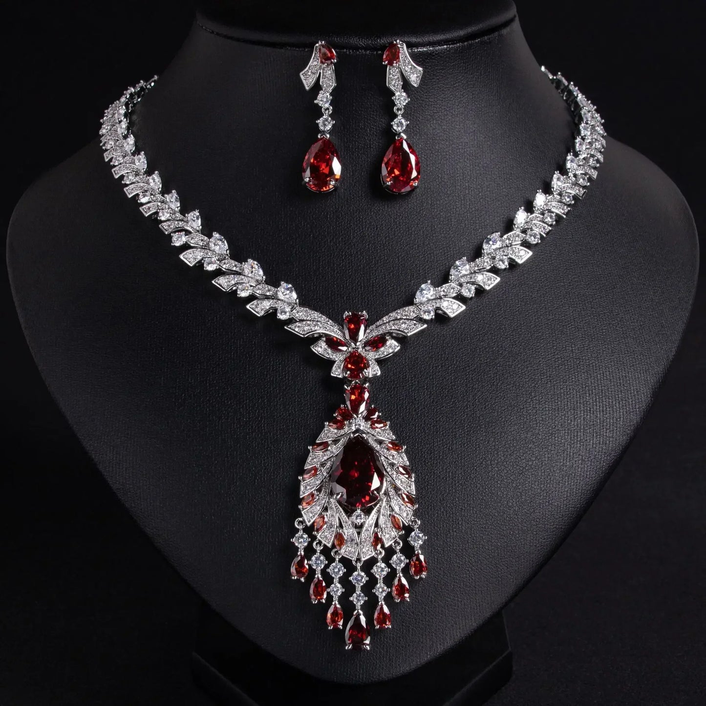 Pop Hot Stereo Jewelry Oil Painting Necklace Earrings Premium Multi-Color 2-Piece Wedding Travel Women's Holiday Gift M-1000