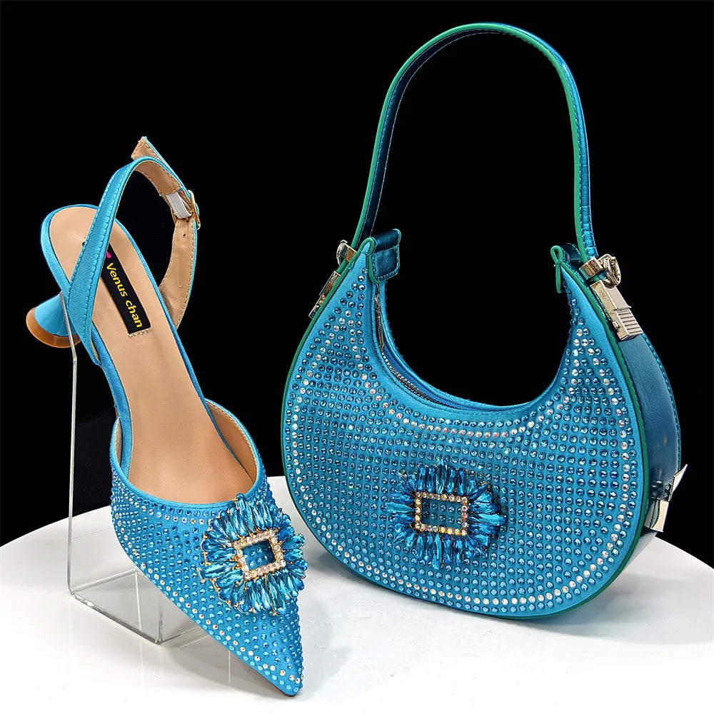 2025 Luxury Italian Design Women's Party Heels and Matching Handbag Set - Perfect for African Weddings and Special Occasions