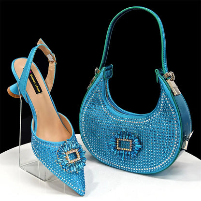 2025 Luxury Italian Design Women's Party Heels and Matching Handbag Set - Perfect for African Weddings and Special Occasions