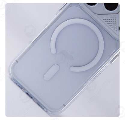 Luxury Transparent For Magsafe Magnetic Case For iPhone 17 Pro Max 17pro Technology Style Metal Lens Protection Clear Hard Cover