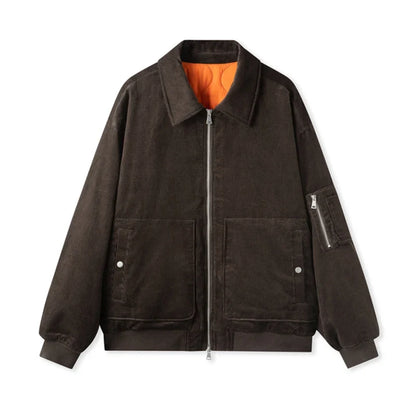 Cotton Jacket Men Corduroy Texture 2024 Winter New Pilot Jacket Thick Oversize Cotton Jacket