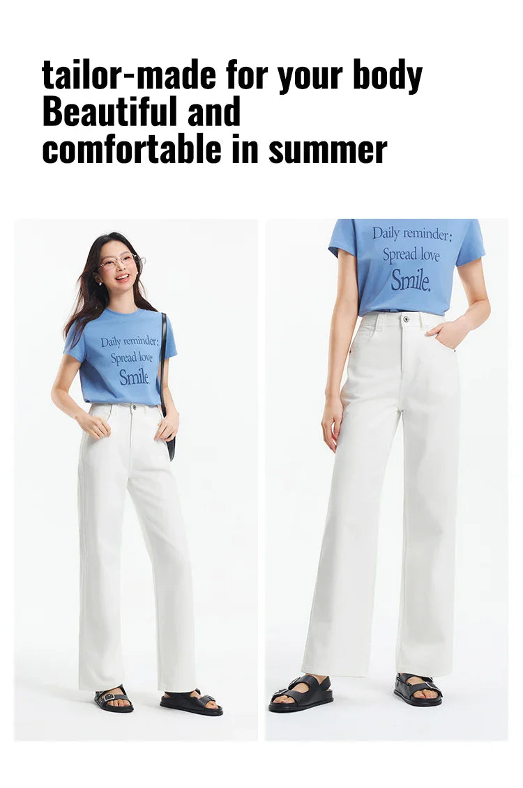 Semir Jeans Women Cool Feeling Wide Leg 2025 New Summer Leg-Lengthening Floor-Length Pants Trendy for Fashionable Style