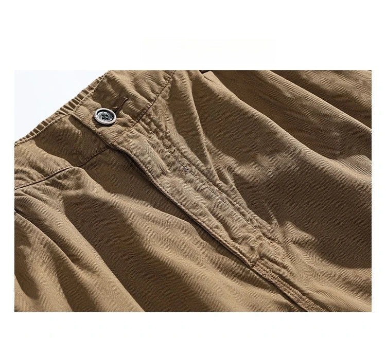 Japanese Vintage Cargo Pants Men Premium Cotton Loose Fit Straight Leg American Fashion Casual Trendy Streetwear Long Workwear
