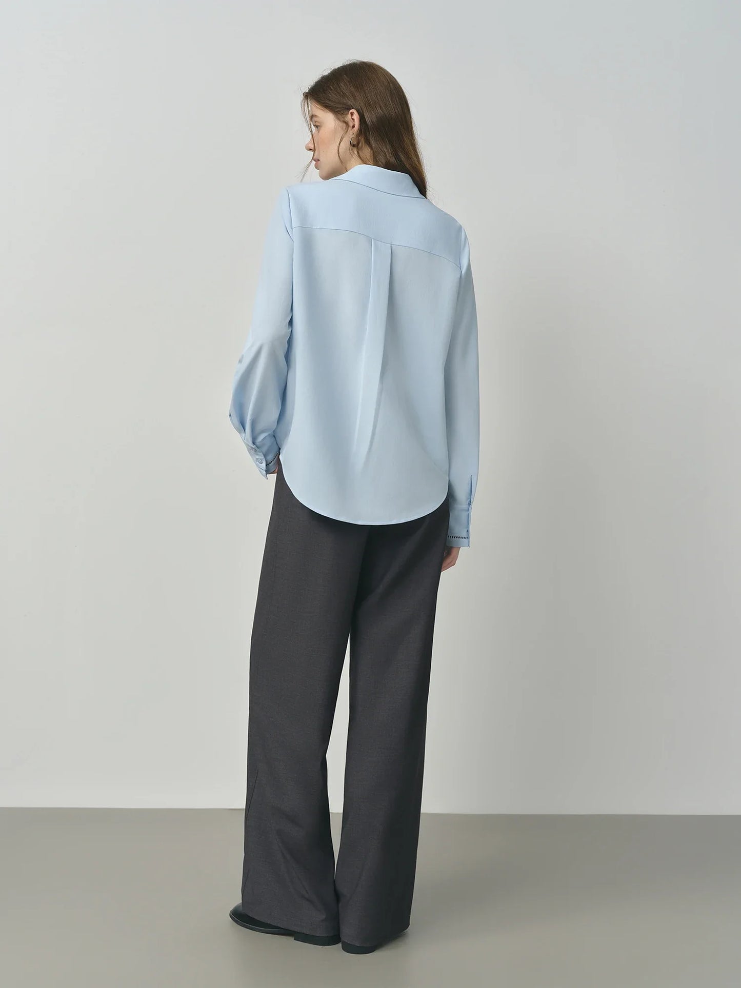 Summer 2025 Heavy Embroidery Blouse - Lace Panel Long Sleeve Relaxed Fit Women's Casual Top