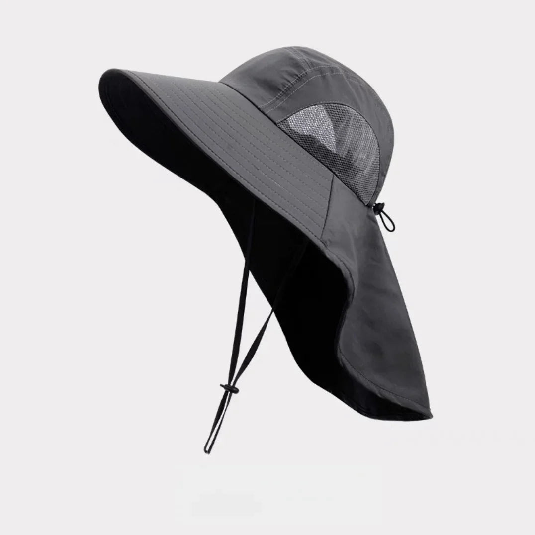 Men Women Wide Brim Sun Hat With Neck Flap Adjustable Breathable Safari Cap For Fishing Hiking Cycling Outdoor Sports