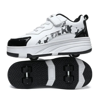 New Roller Skates Sneakers for Children Sports Shoes for Boys Retractable Skates with Removable Sheels Unisex Casual Footwear