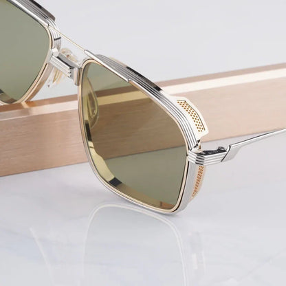 Jagger Limited Edition Sunglasses Square Metal 10th Anniversary Handmade Double Bridge Alloy Gradient UV400 High Quality Glasses