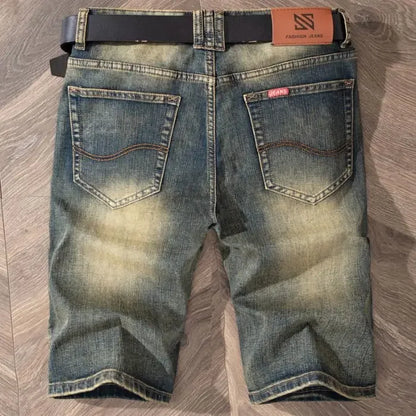 2025 Summer Brand Stretch Thin Bermuda Masculina Cotton Denim Jeans Jorts Men Knee Length Soft Ropa Hombre Shorts