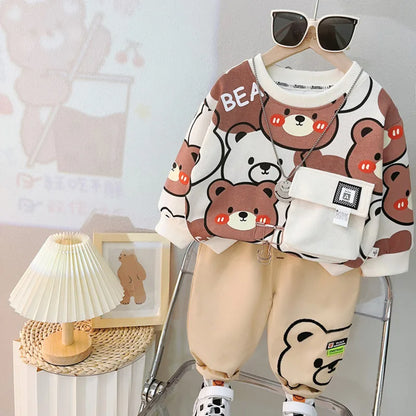 New Autumn Baby Clothes Children Boys Cartoon T-Shirt Pants 2Pcs/Set Kids Girls Outfits Toddler Casual Costume Infant Tracksuits