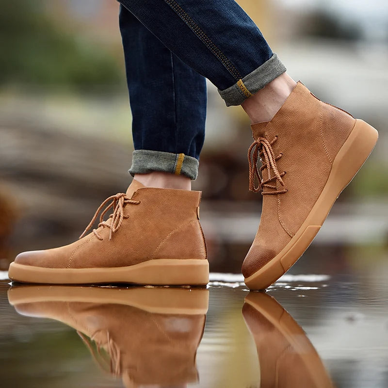 Mens Genuine Leather Winter Ankle Military Treking Tactical Boots Outdoor Men Shoes