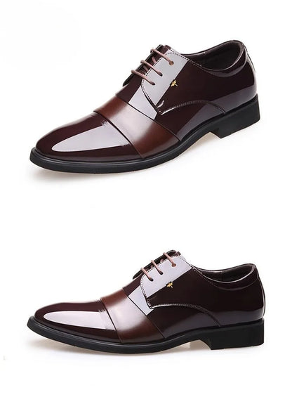 New Men Round Toe Leather Shoes Business Casual Office Summer Flat Big Size Elevator Shoes Wedding Formal Loafers