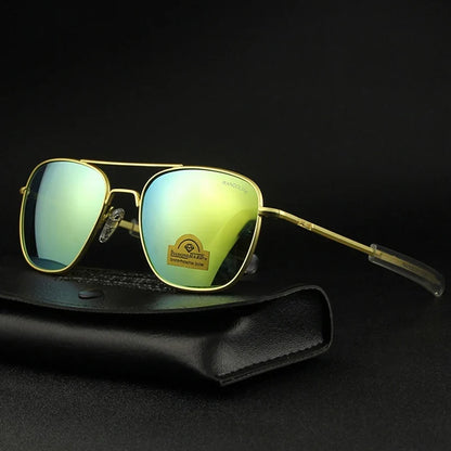 RE Pilot Sunglasses Men Top Quality Brand Designer AGX Tempered Glass Lens AO Sun Glasses Male
