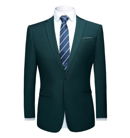 2026 Men's Green Suit Jacket, Single Button V-Neck Coats, Suitable for Wedding/Party/Business/Work/Interview Asian Size Blazer