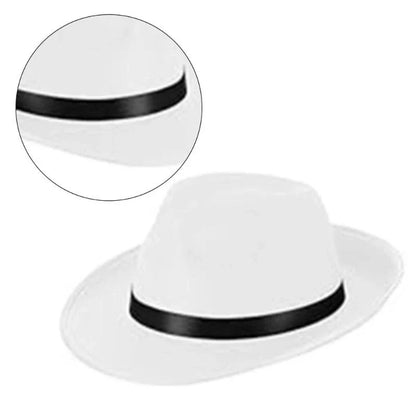 Elegant Fedoras Hat for Roleplay Costume Gentleman Hat with Roll Brims Adult Carnivals Party Panama Hat Headpieces