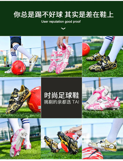 Boys Football Boots New Resistant Casual Kids Soccer Shoes Sneakers Grass Non Slip Training Sports Fast Match Breathable Cleats