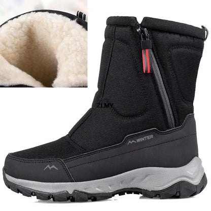 Waterproof Men Women Snow Boots High Top Ankle Winter Boots Platform Warm Plush Man Cutton Shoes Outdoor Non-slip Snowboots Male