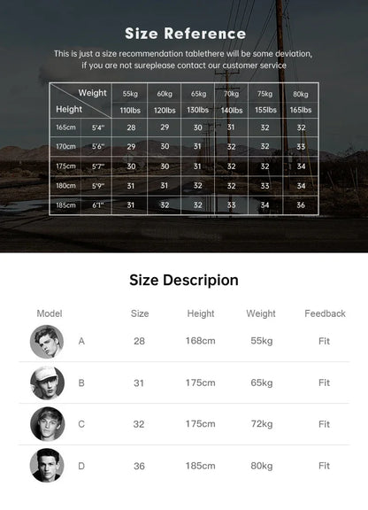 Men's Vintage 12.8oz Black Washed Denim Jeans Mid Rise Straight Classic Casual Zip Fly Pants for Autumn Versatile Trousers