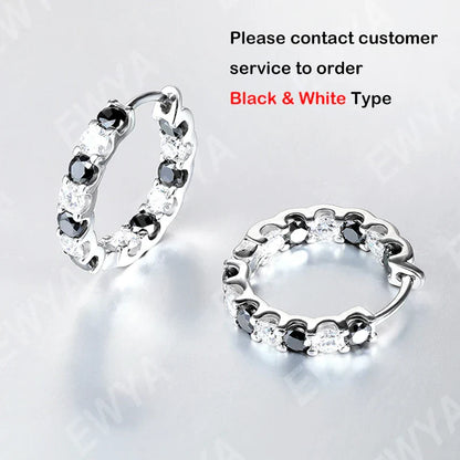 Luxury Moissanite Hoop Earrings 2.6 Carat D Color S925 Sterling Silver Earring For Women Party Fine Jewelry Christmas Gift