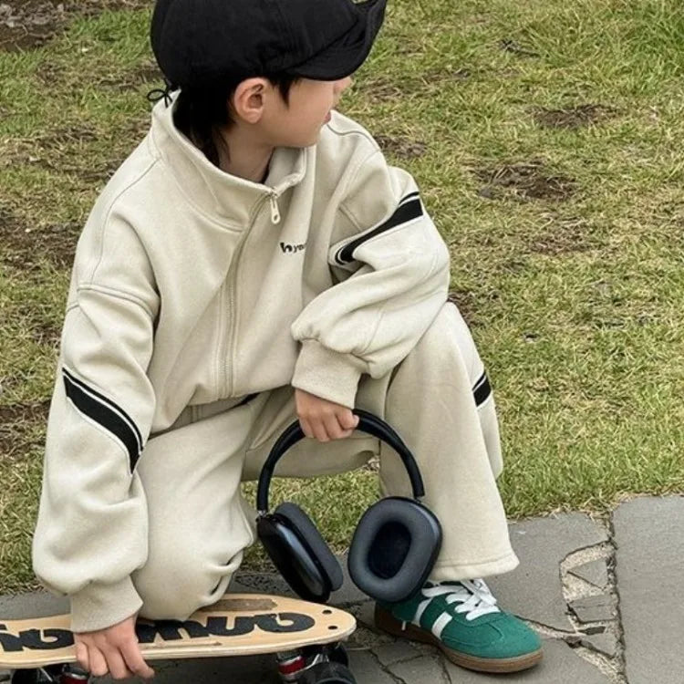 Coat Set Sweatshirt Children's Clothing Boy Sets Clothes 2025 Kids Top Bottom Boys Winter Child 7 12 Years Autumn Suit Boy's New