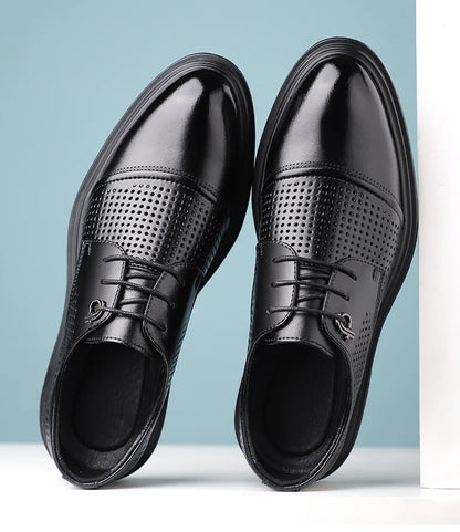 2026 New British Business Formal Leather Shoes for Man Summer Autumn Hallow Dress Shoes Male Solid Color Fashion Shoes Man